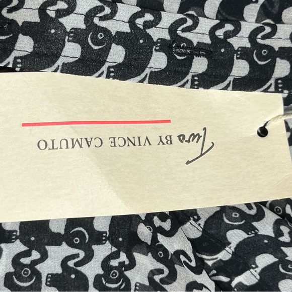 Sheer Elephants black and white blouse new w/out tags , Elephant blouse see thru - Picture 9 of 11